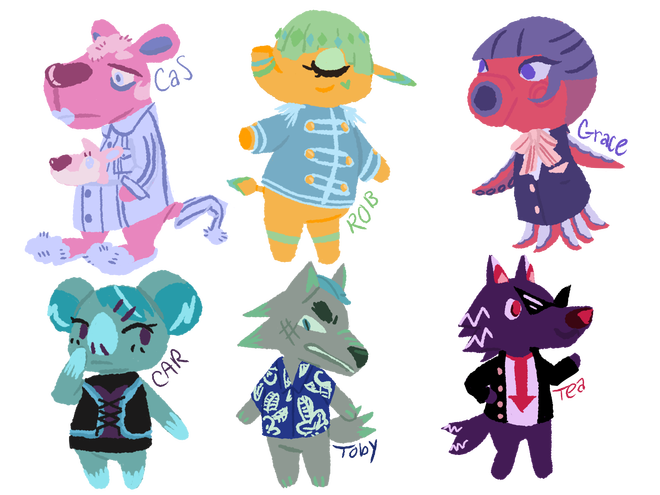 Flat Color of multiple characters